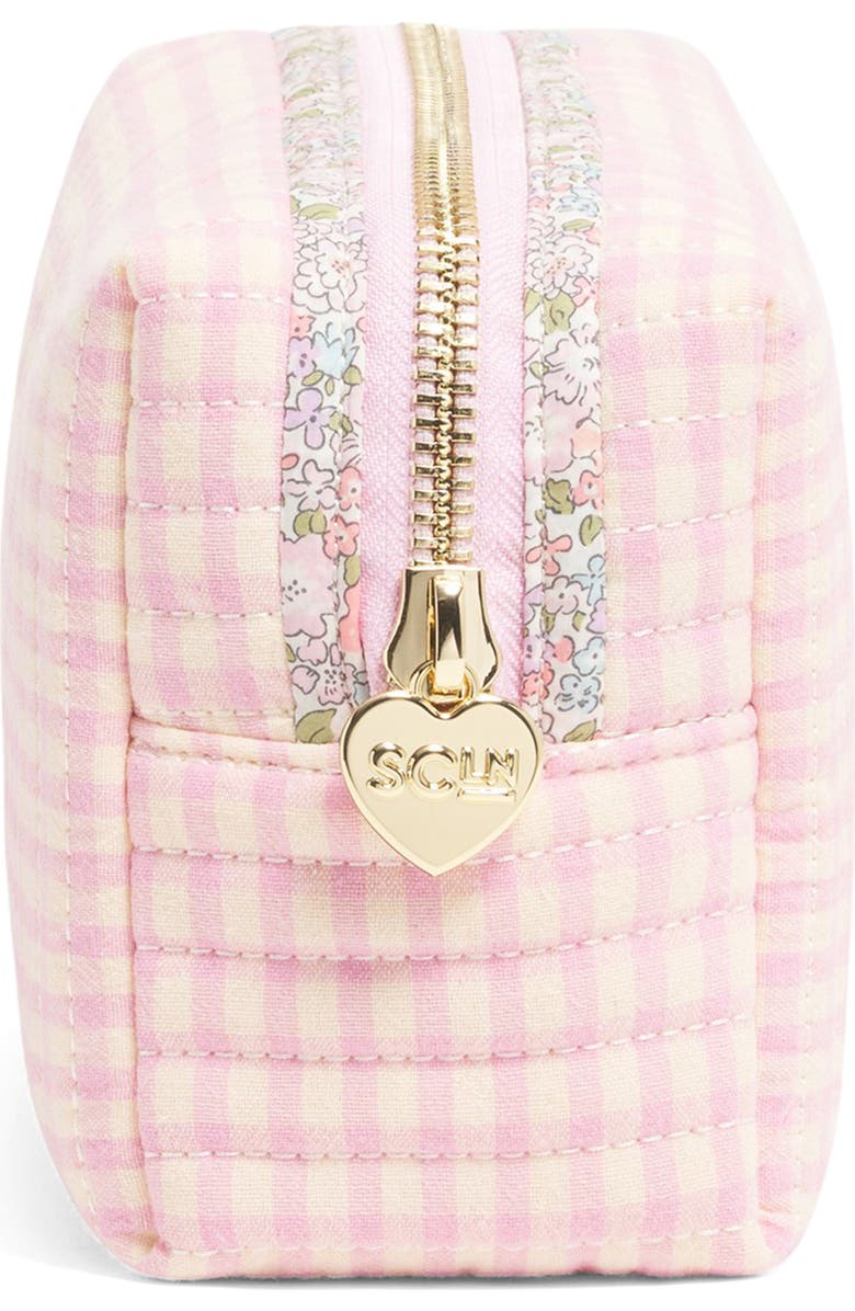 Stoney Clover Lane x Liberty Small Quilted Cotton Pouch, Alternate, color, Rose Gingham