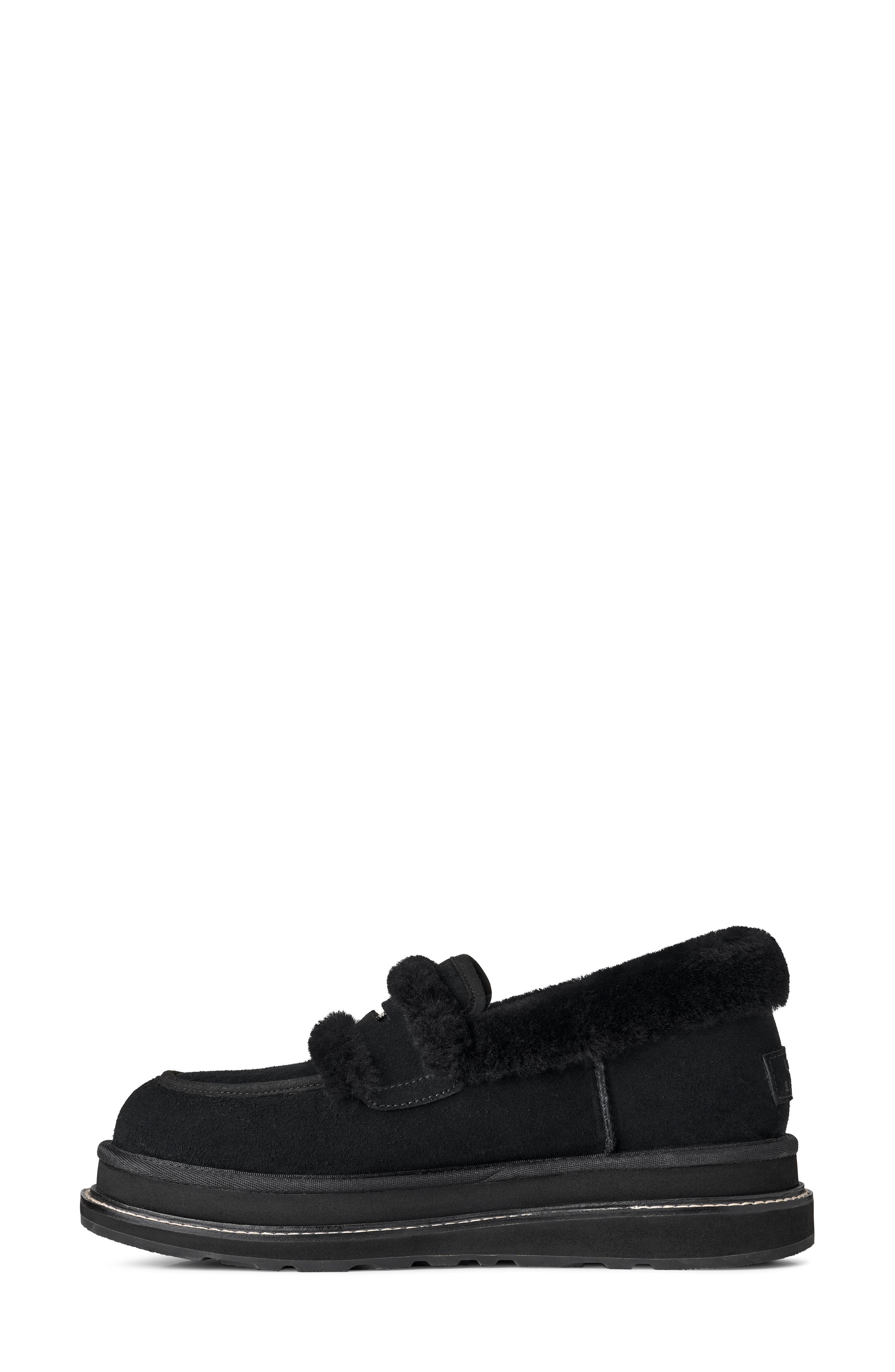 UGG<sup>®</sup> x Sacai Gender Inclusive Genuine Shearling Trim Penny Loafer, Alternate, color, 