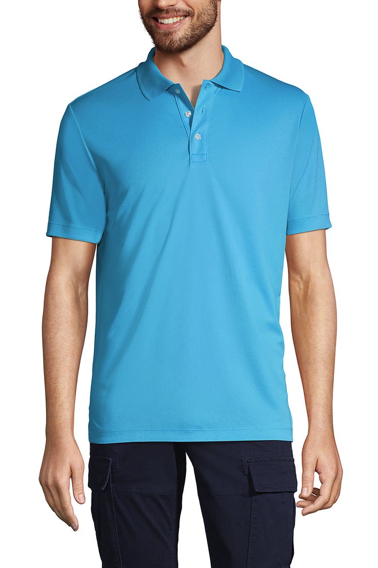 Short Sleeve Solid Active Polo Shirt, Main, color, Dark Cobalt Blue