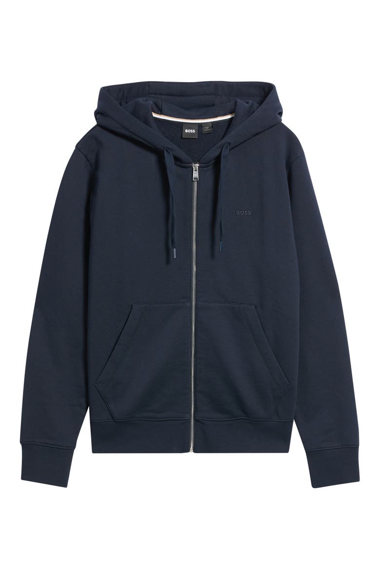 Spence Cotton French Terry Zip Hoodie, Main, color, DARK BLUE