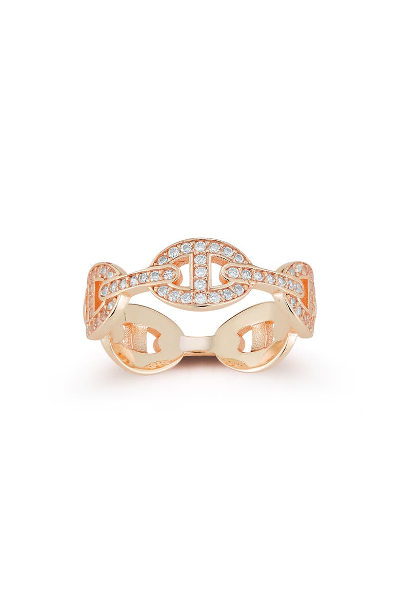 GLAZE JEWELRY 14-Karat Rose Gold Frozen Mariner Link Ring, Alternate, color, Rose Gold