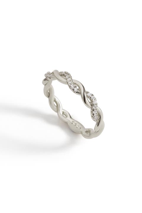 Dainty Pave Twist Stacking Ring