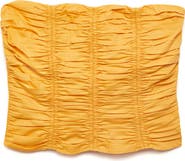 MANGO Sunny Cotton Blend Strapless Top