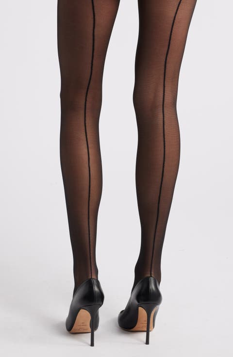 Sheer Back Seam Tights (Regular & Plus)