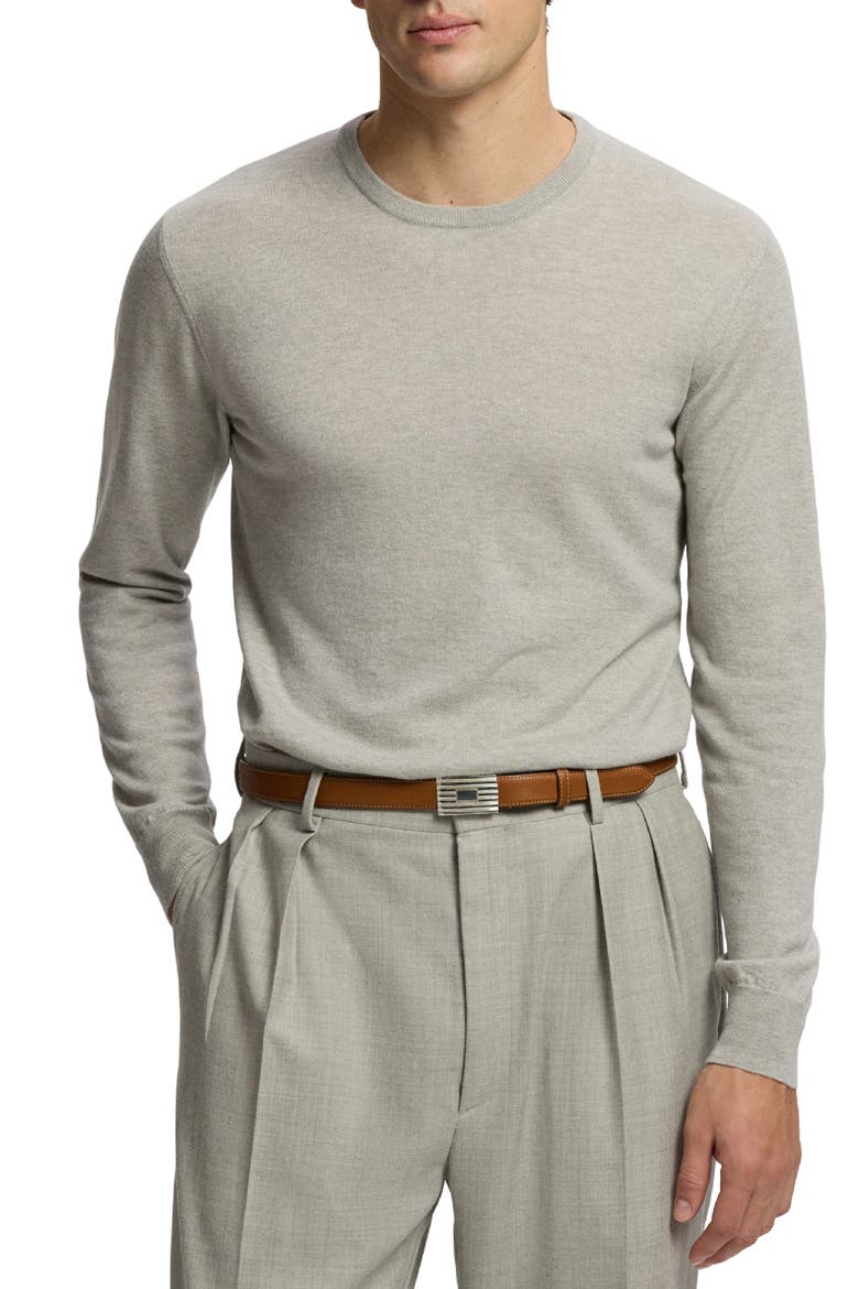 Fine Gauge Cashmere Sweater, Main, color, GREY HEATHER