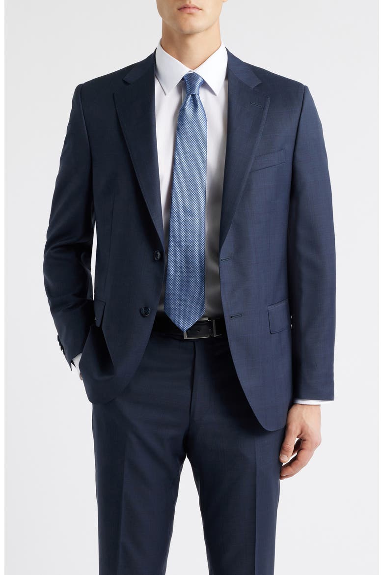 Hartford Classic Fit Navy Plaid Wool Suit, Alternate, color, NAVY