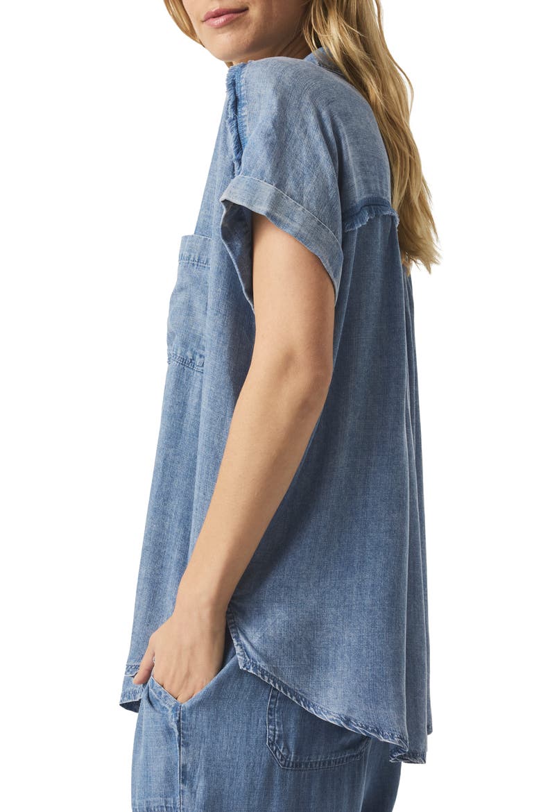 Paige Fray Indigo Denim Shirt, Alternate, color, INDIGO