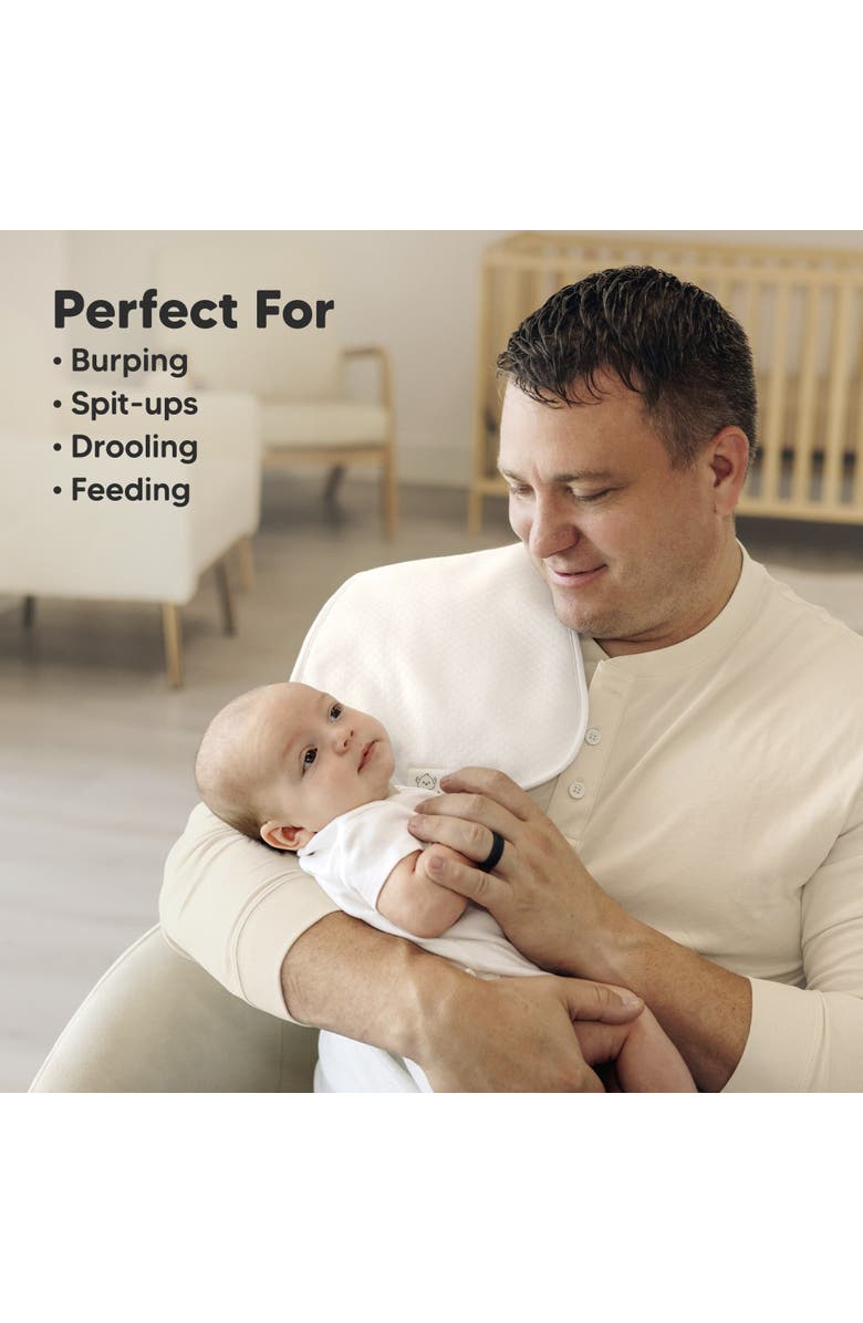 KeaBabies 5-Pack Quin Burp Cloths, Alternate, color, Soft White