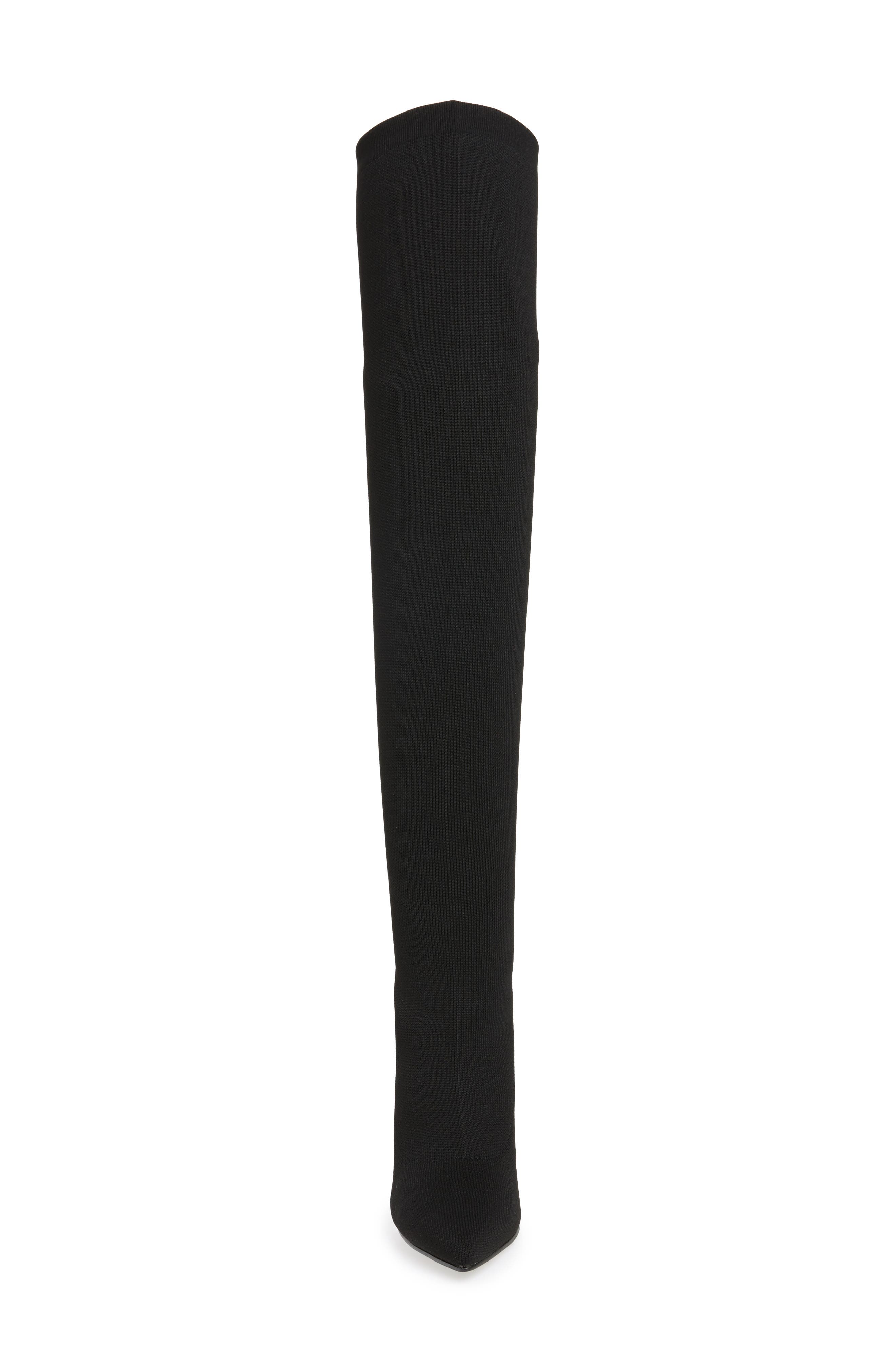 Anabel Knit Over the Knee Boot, Alternate, color, BLACK FABRIC