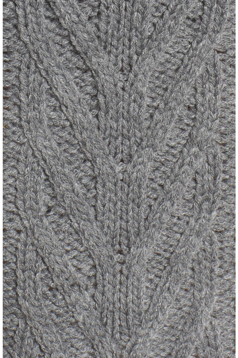 Cable Knit Turtleneck Sweater, Alternate, color, CHARCOAL