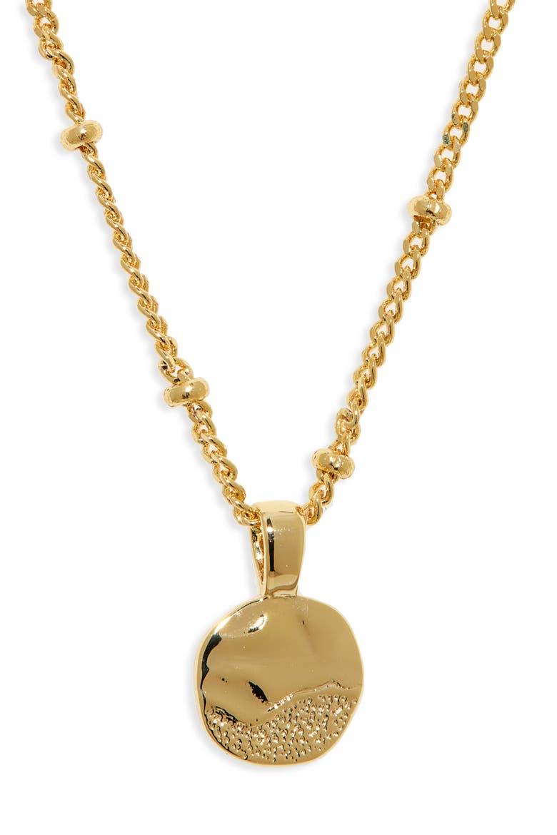 Shorebreak Coin Pendant Necklace, Main, color, GOLD