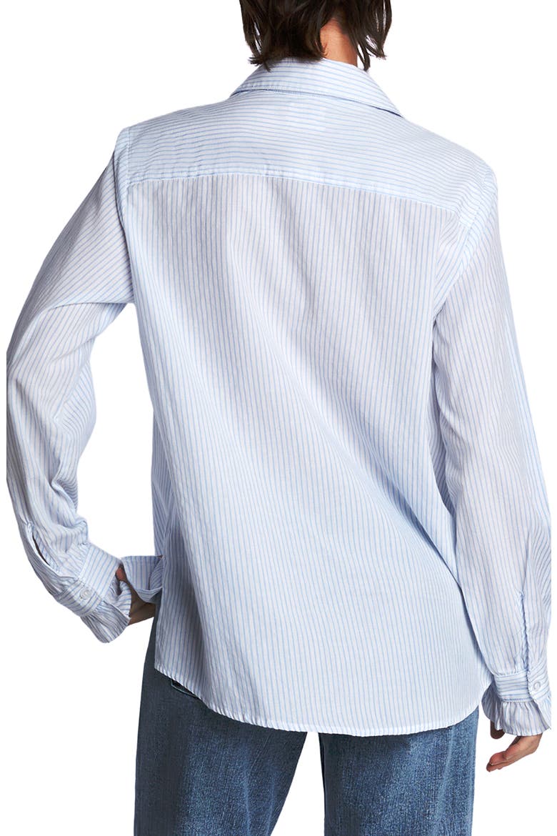 Ruffle Stripe Tuxedo Shirt, Alternate, color, BLUE STRIPES