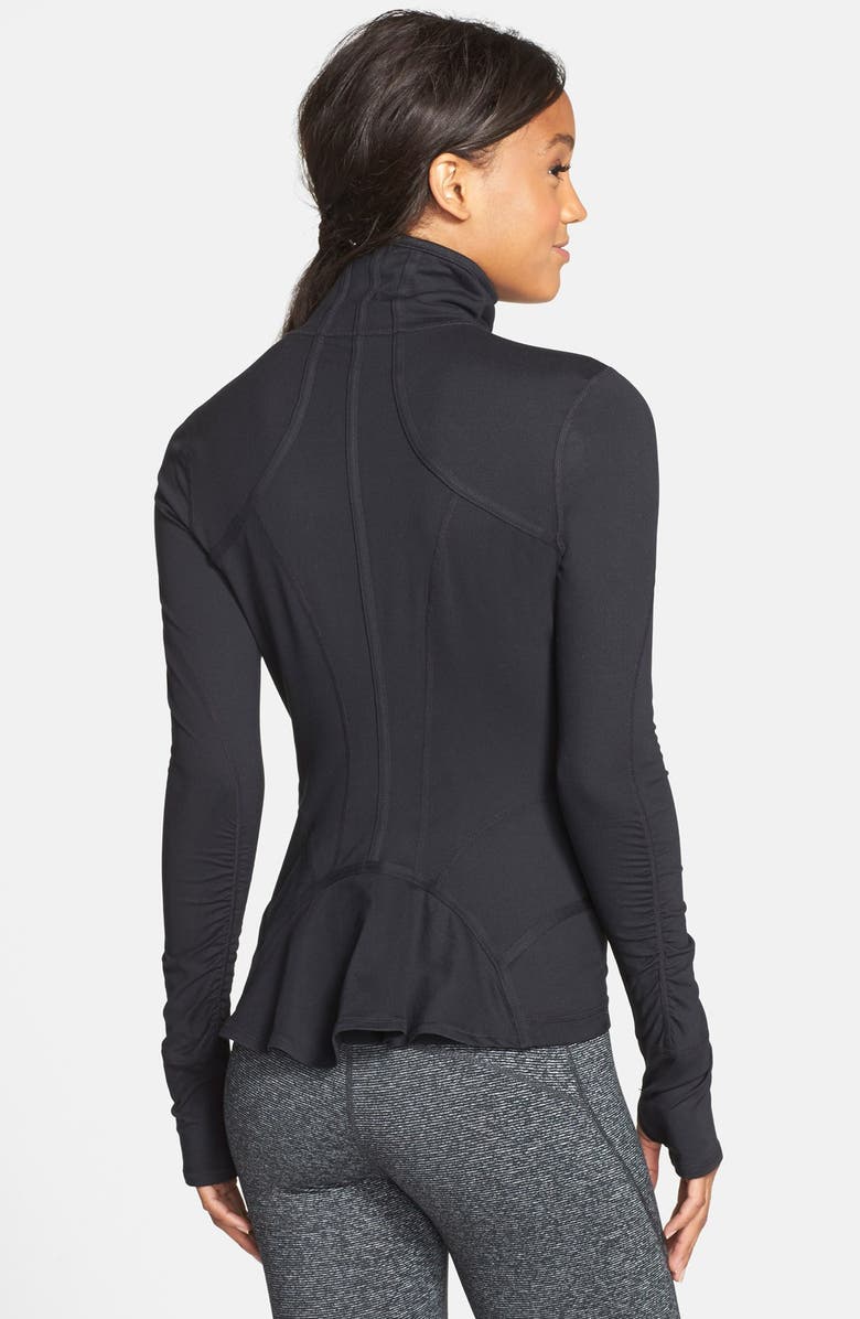 Zella 'Flirt' Ruffle Back Jacket, Alternate, color,