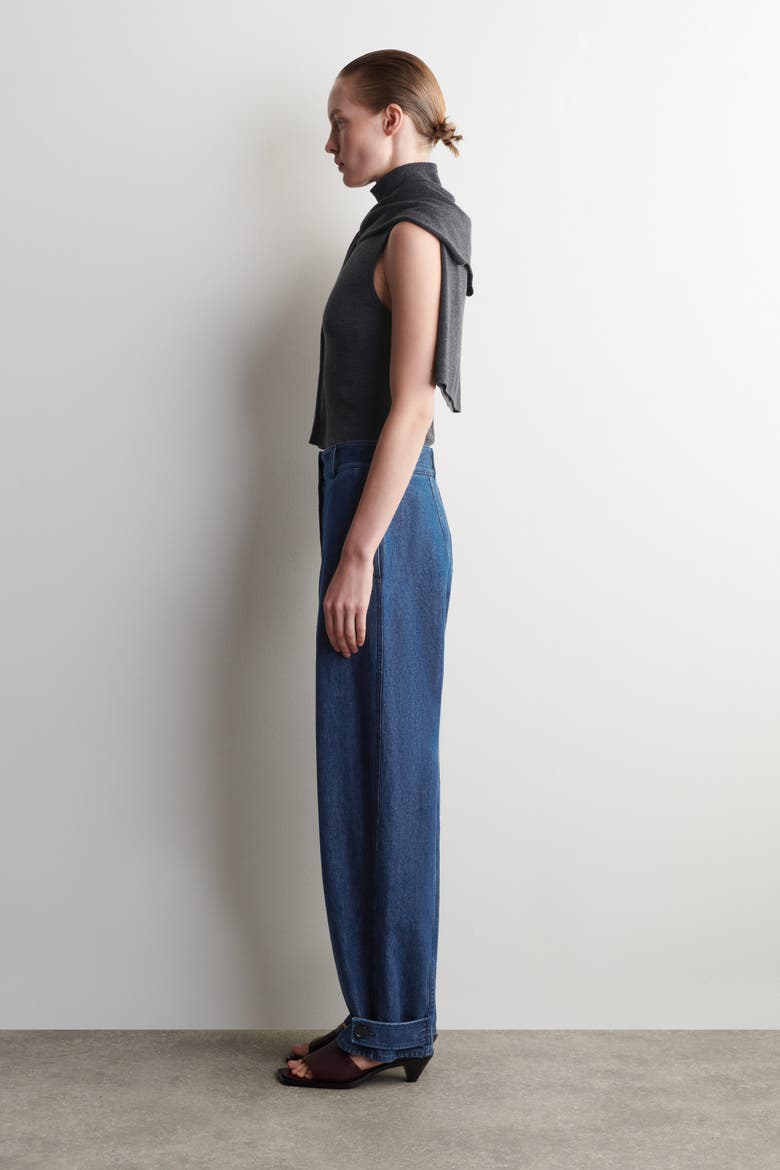 Denim Tulip Pants, Alternate, color, BLUE