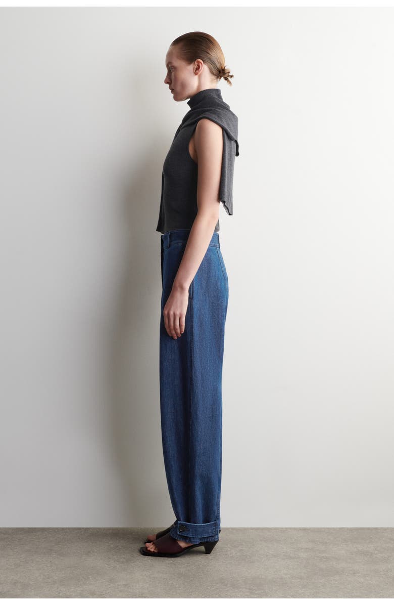 COS Denim Tulip Trousers, Alternate, color, Blue