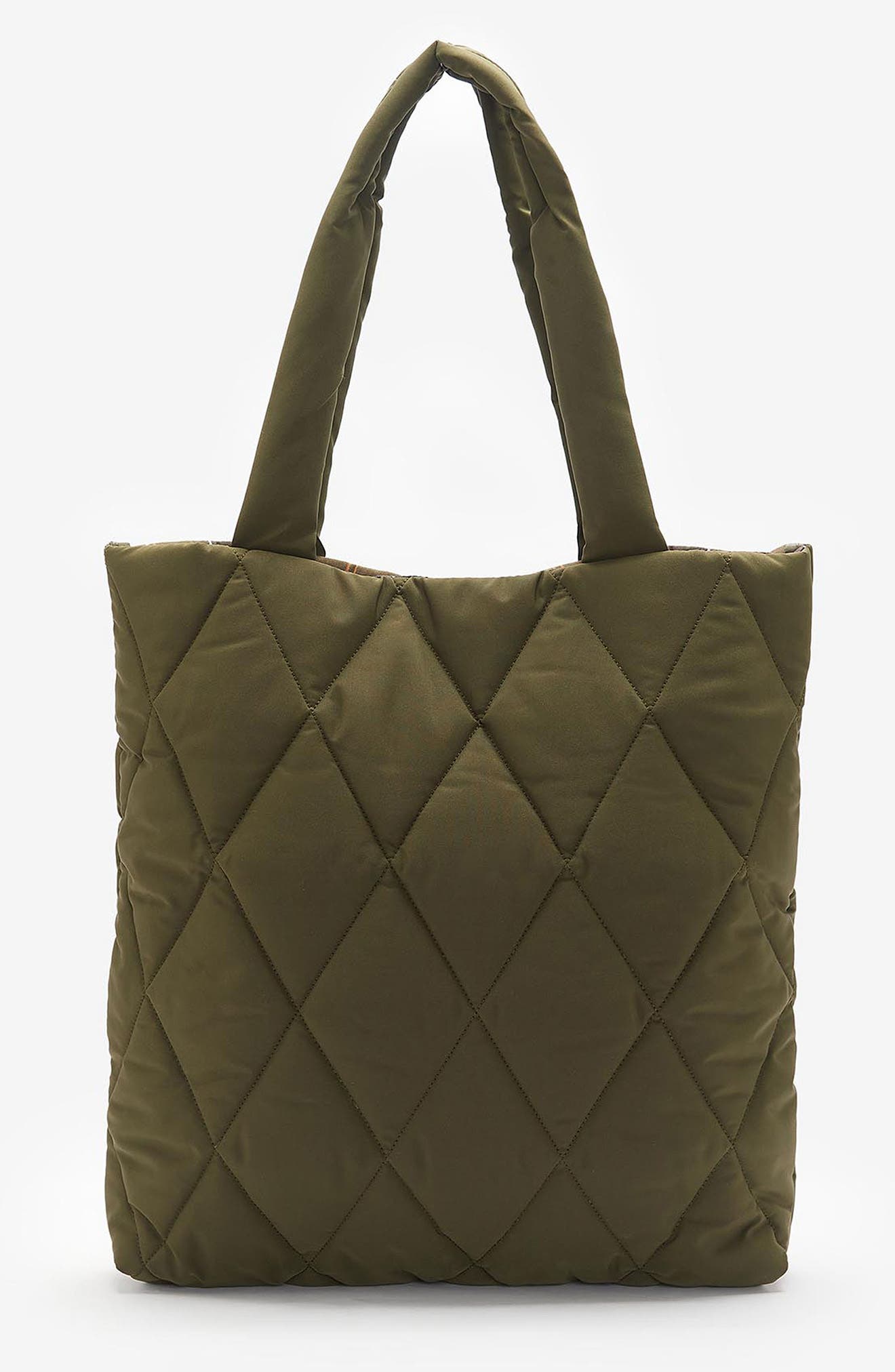 Barbour Mariah Diamond Quilted Tote Bag, Alternate, color, Olive