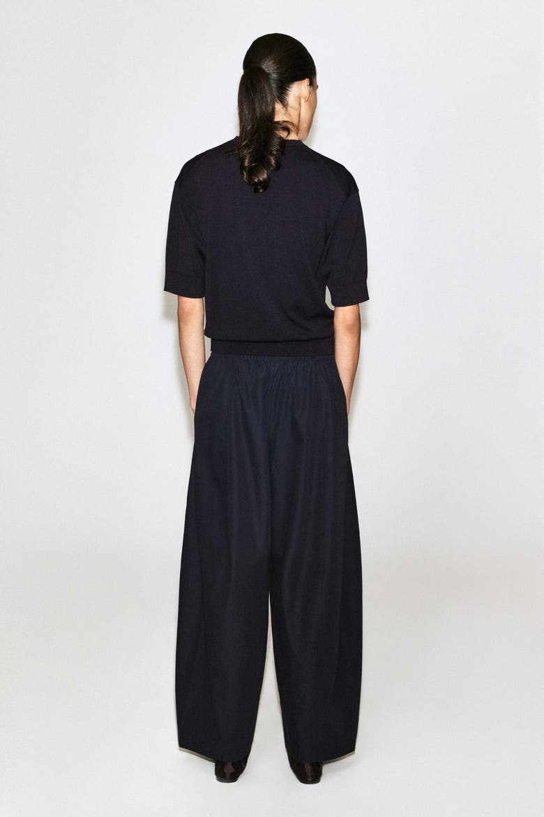 Elasticated Barrel-leg Pants, Alternate, color, NAVY
