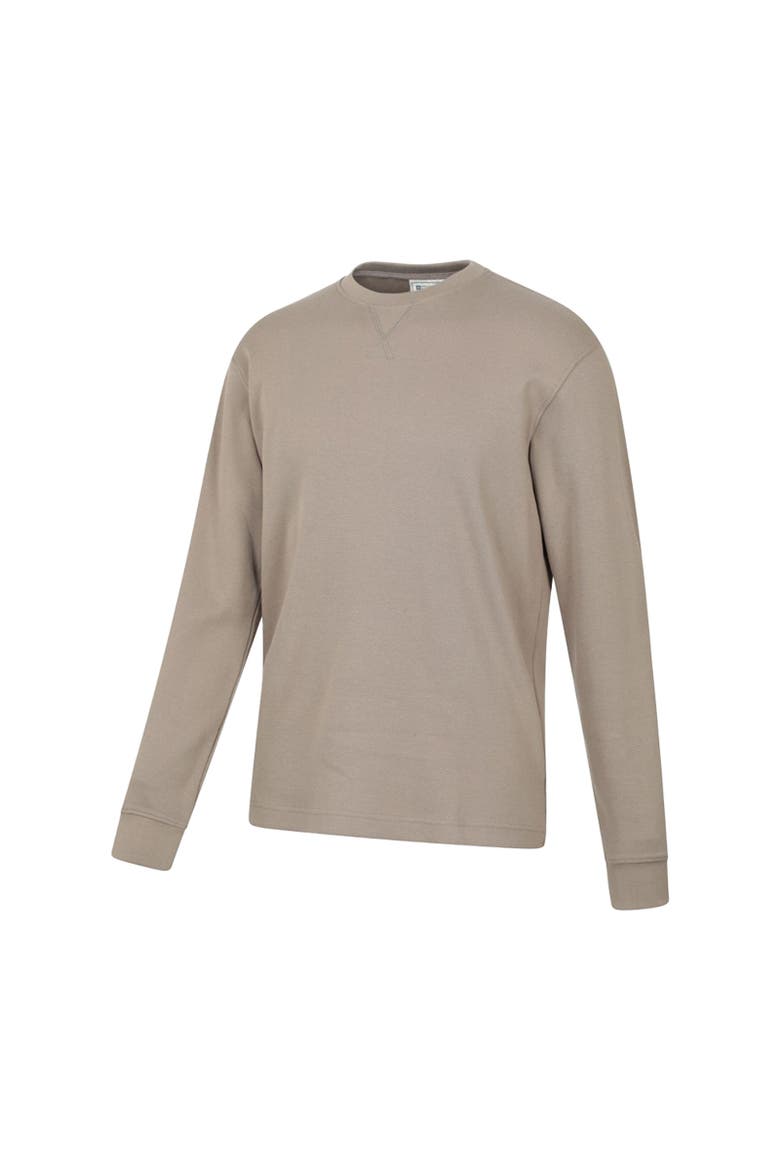 Tillsbury Textured Waffle Crew Neck Long-sleeved Sweatshirt, Alternate, color, Dark Beige