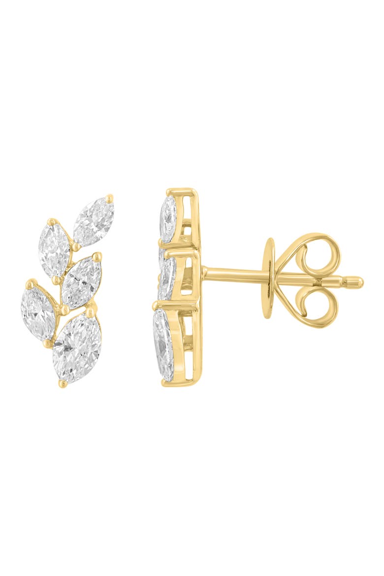 Lab Grown Diamond Leaf Stud Earrings, Main, color, GOLD
