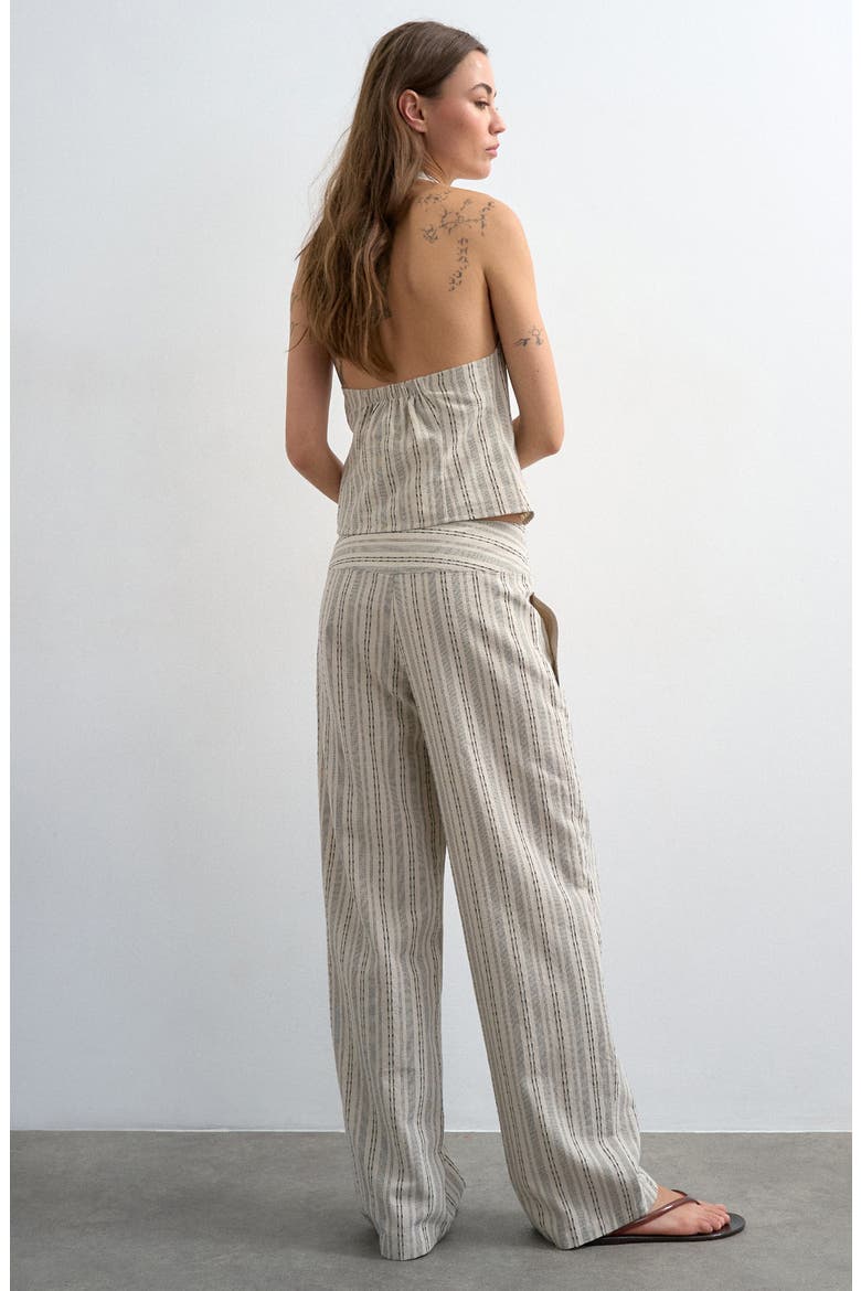 Stripe Cotton Blend Pants, Alternate, color, CREAM