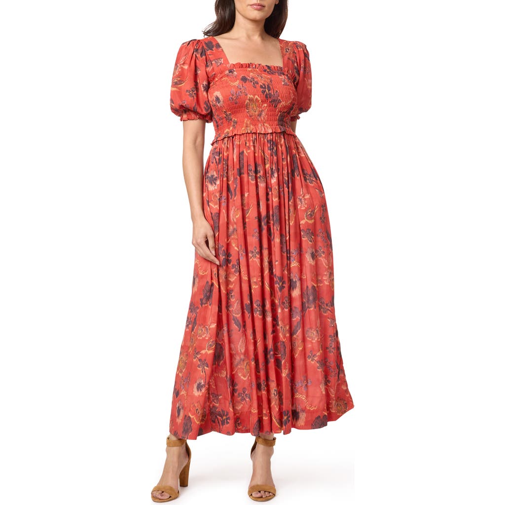 Scotch & Soda Geo Print Midi Dress In Poetry Tapestry Negroni