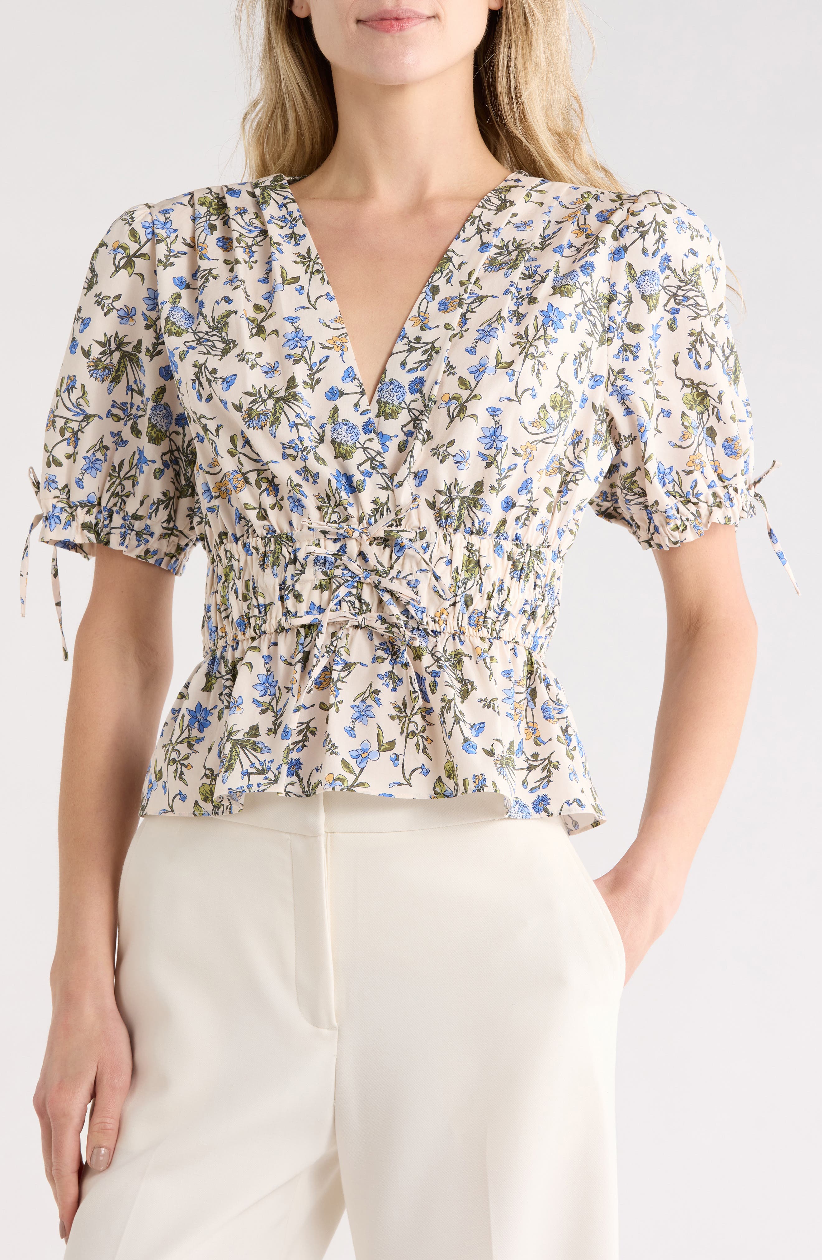 Rhea V-Neck Puff Sleeve Top - image 3