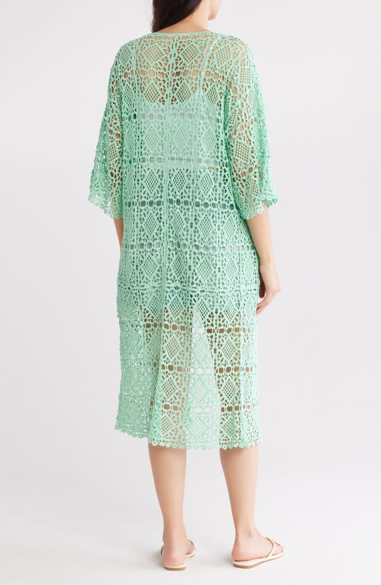 AREA STARS Open Knit Cardigan Duster, Alternate, color, Mint
