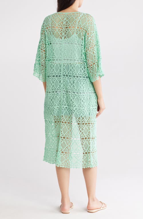 Area Stars Open Knit Cardigan Duster In Mint