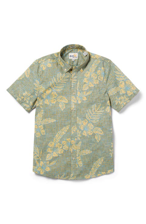 Pua Tapa Tailored Fit Short Sleeve Button-Down Shirt
