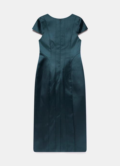 Mint Velvet Satin Midi Dress In Green