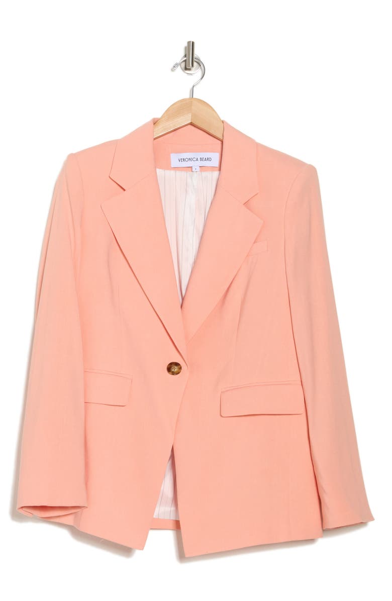 Veronica Beard Hayward Linen Blend Dickey Jacket, Alternate, color, Coral