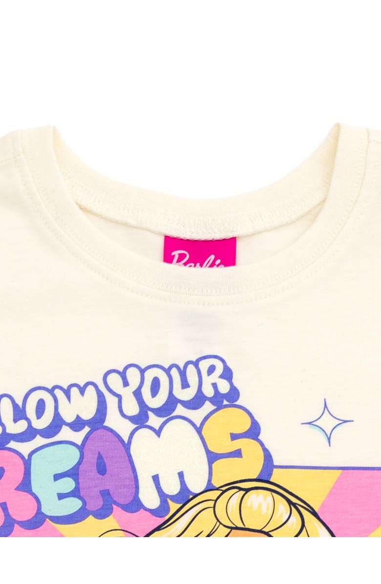 Barbie T-Shirt & Mesh Shorts Set, Alternate, color, White / Pink