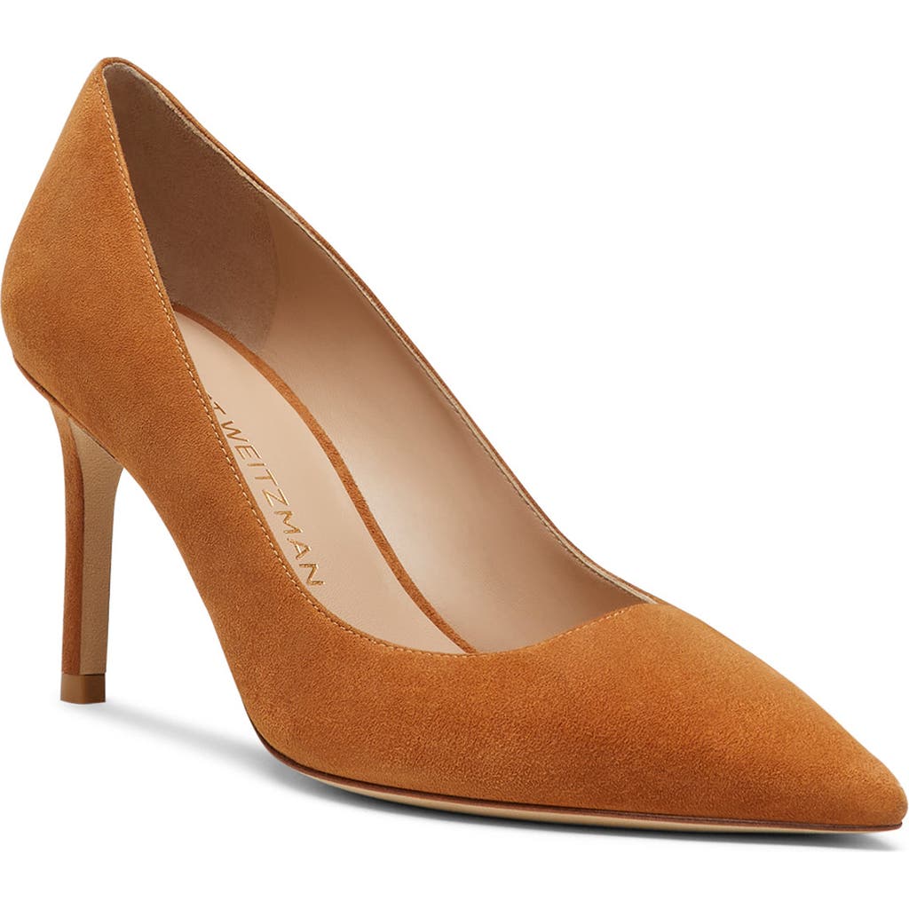 Stuart Weitzman 'Stuart Power 75 Pointed Toe Pump in Hazel Suede  product