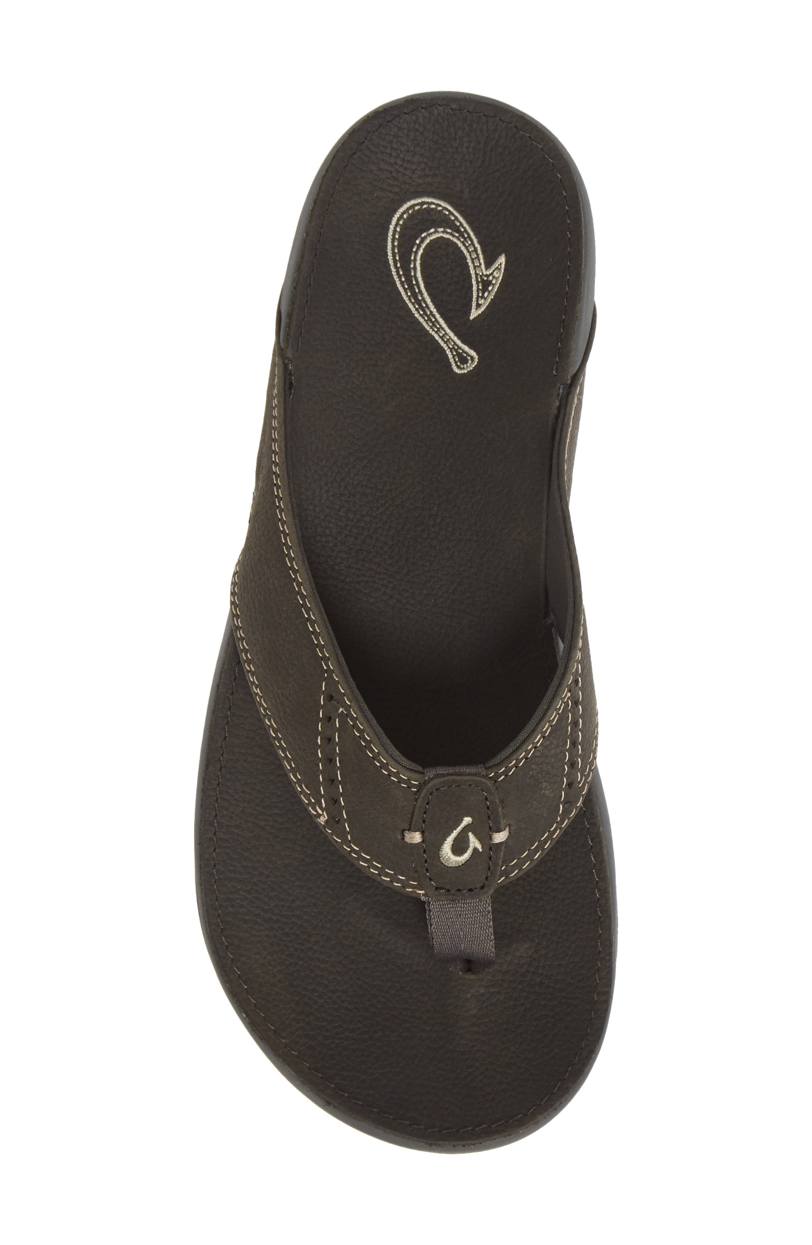 OluKai 'Nui' Leather Flip Flop, Alternate, color, 