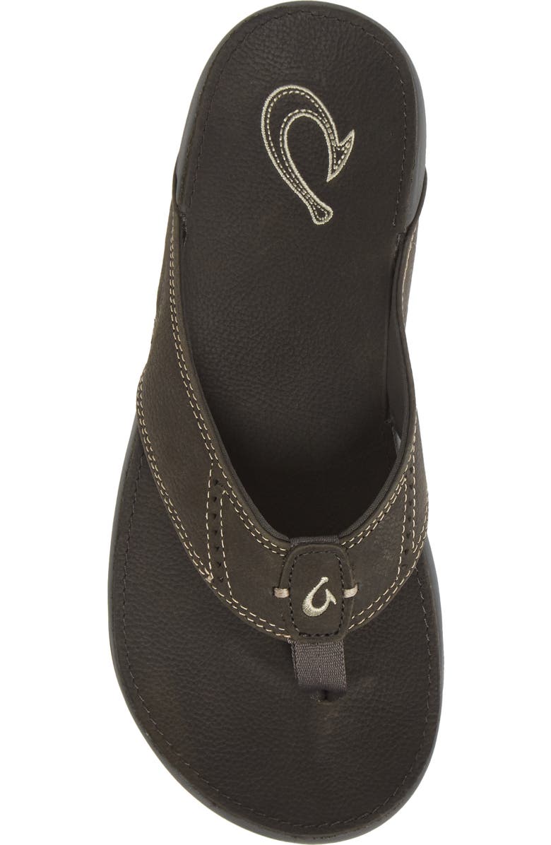 OluKai 'Nui' Leather Flip Flop, Alternate, color,