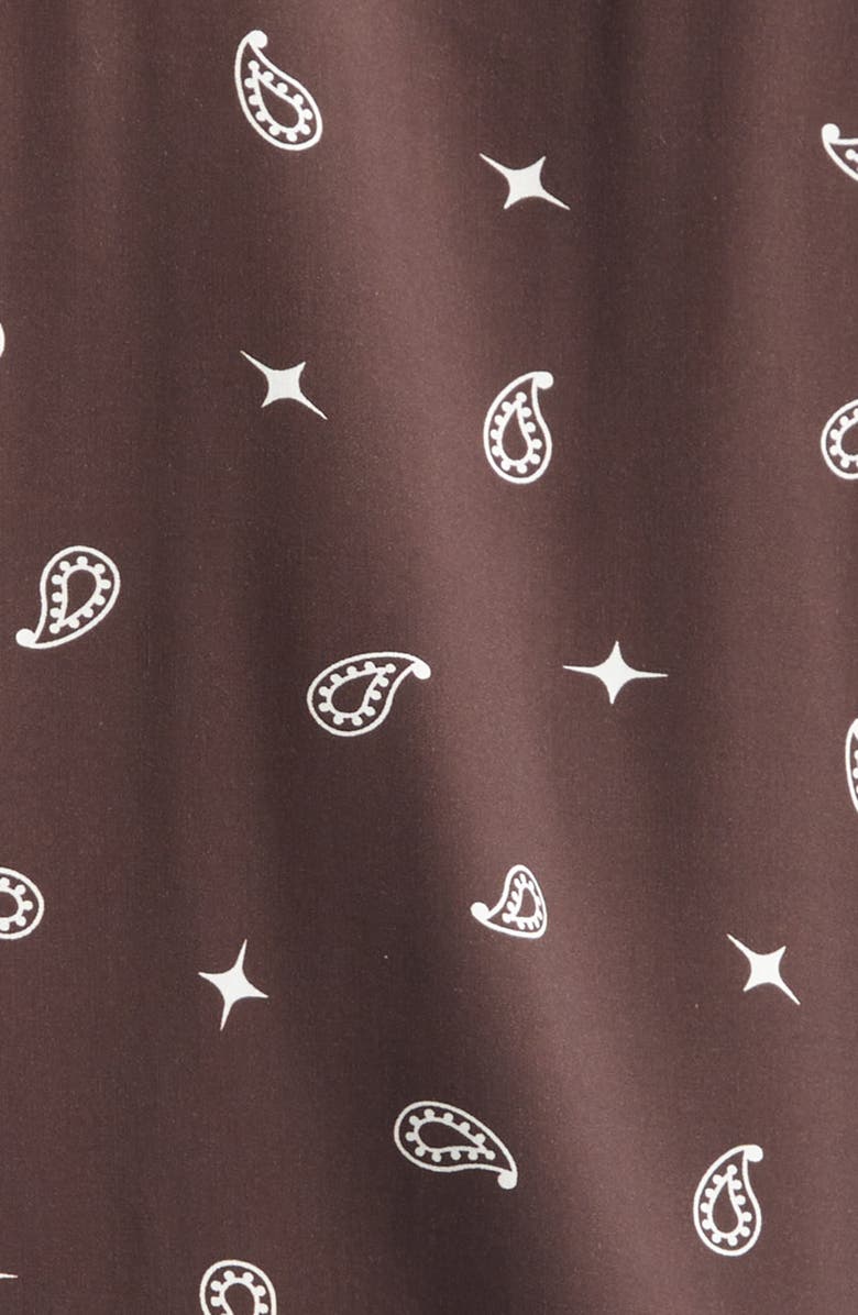 MIDNIGHT RODEO x La Porte Bandana Print Camp Shirt, Alternate, color, Brown Bandana Print