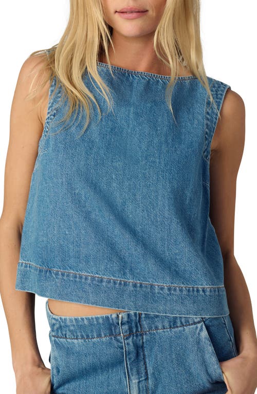 Joe's Jeans The Boat Neck Sleeveless Denim Top In Blue