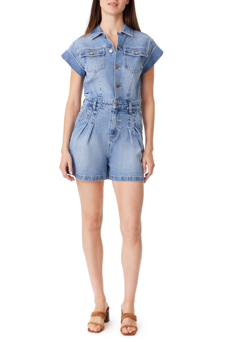 Roll Cuff Denim Jumpsuit, Main, color, SPLASH