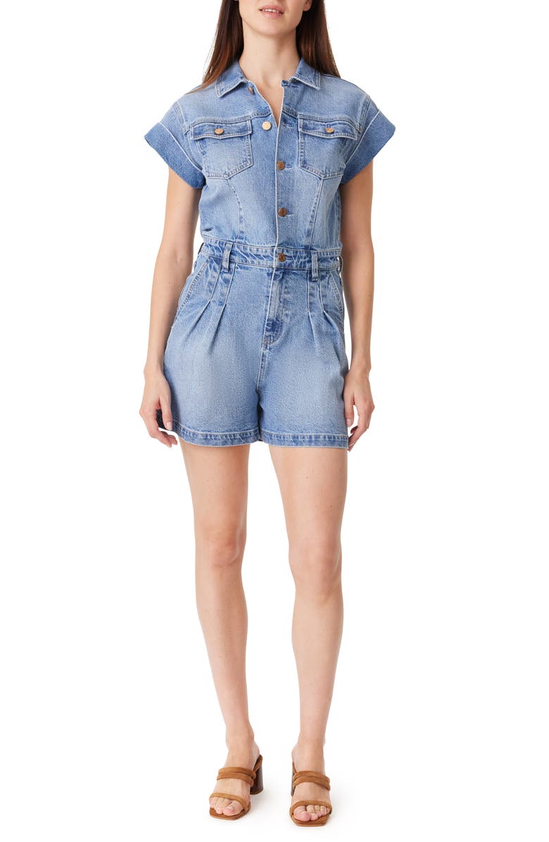 Habitual Roll Cuff Denim Jumpsuit, Main, color, Splash
