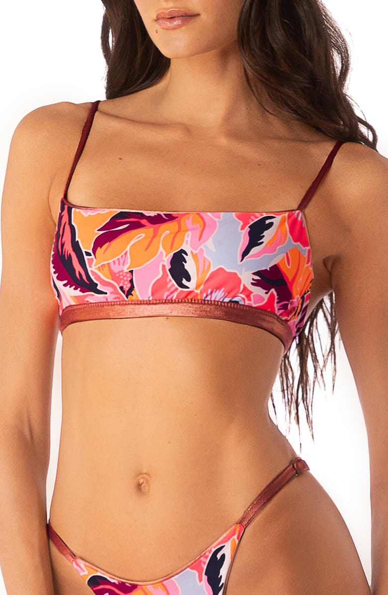 Maaji Rust Copper Cintra Reversible Bikini Top, Alternate, color,