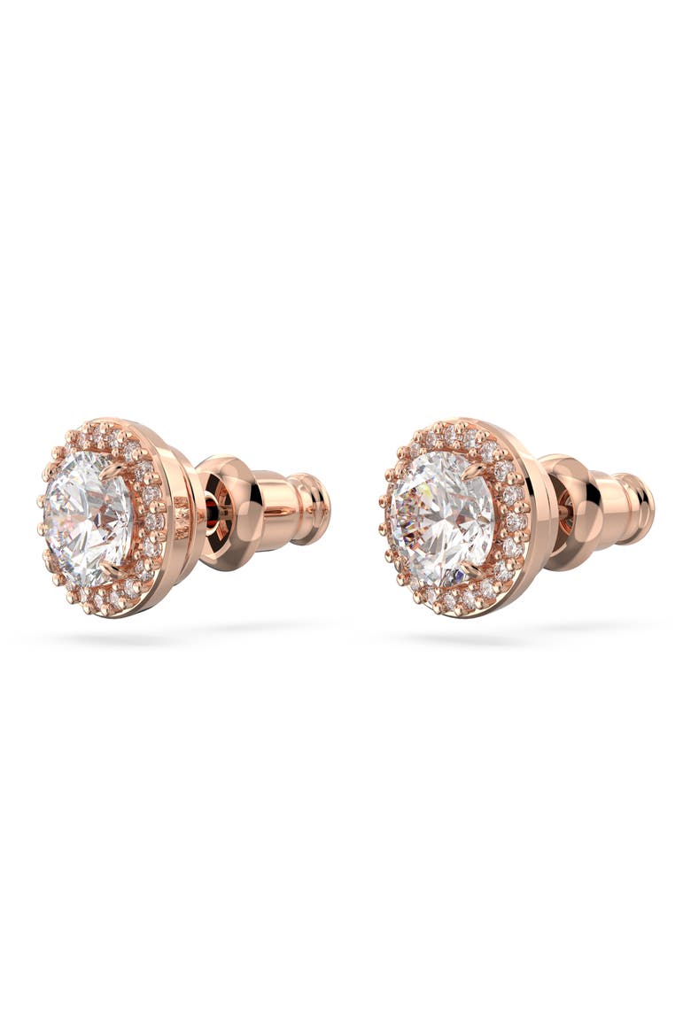 Una Pavé Crystal Stud Earrings, Alternate, color, ROSE GOLD