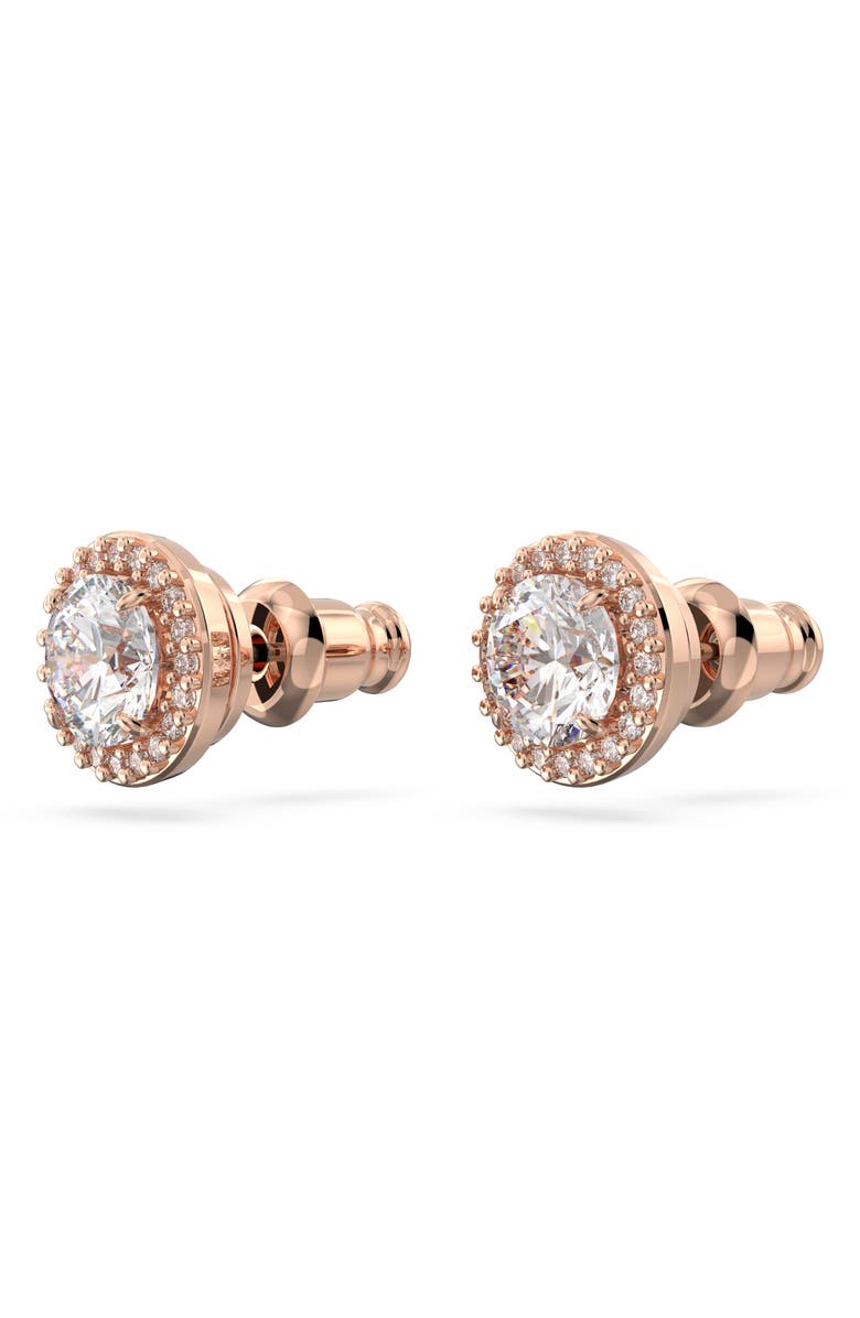Swarovski Una Pavé Crystal Stud Earrings, Alternate, color, Rose Gold