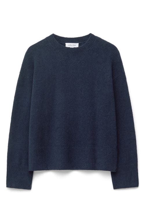 & Other Stories Relaxed Crewneck Cotton Blend Sweater In Blue