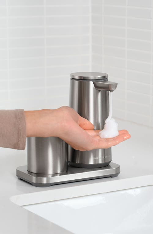 Simplehuman Rechargeable Sensor Pump Foam Soap Dispenser With Caddy Cup In Silver
