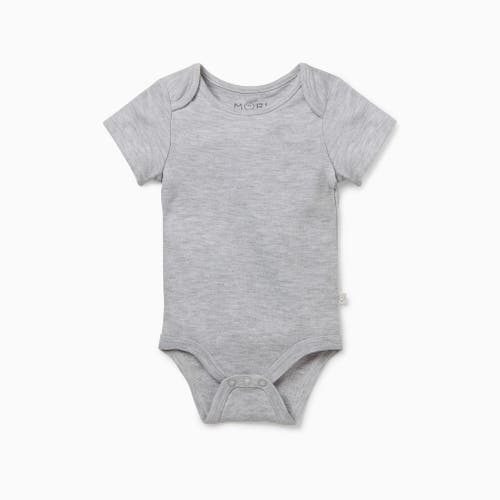 Mori Kids'  Short Sleeve Bodysuit In Gray