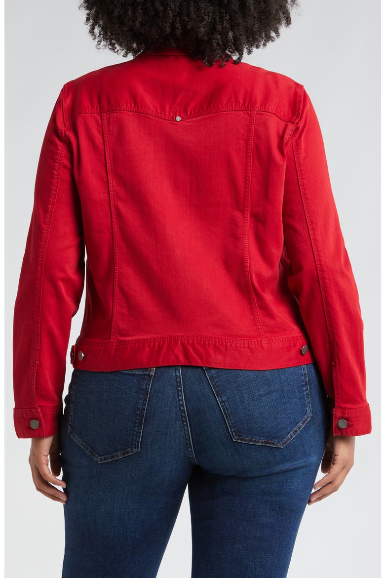 Denim Trucker Jacket, Alternate, color, CARNELIAN