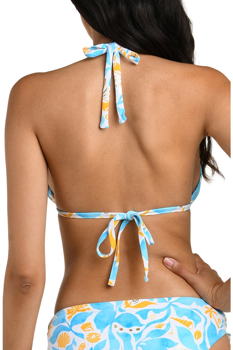 Trinket Halter Bikini Top, Alternate, color, SKY