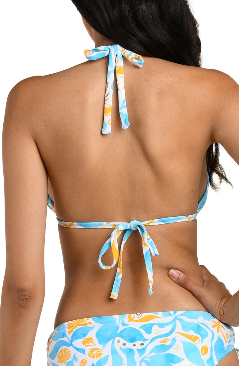 La Blanca Trinket Halter Bikini Top, Alternate, color, Sky