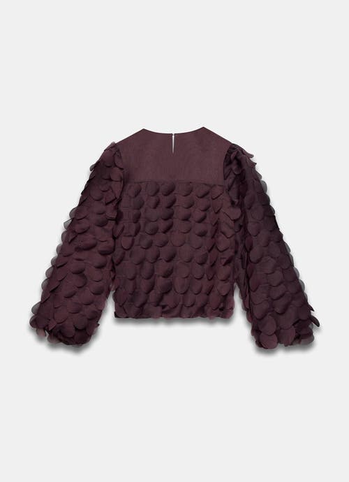 Mint Velvet Textured Disc Top In Burgundy