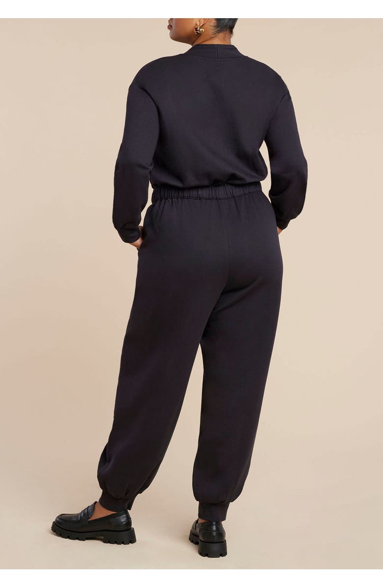 ELOQUII Elements Knit Jumpsuit, Alternate, color, Black Onyx